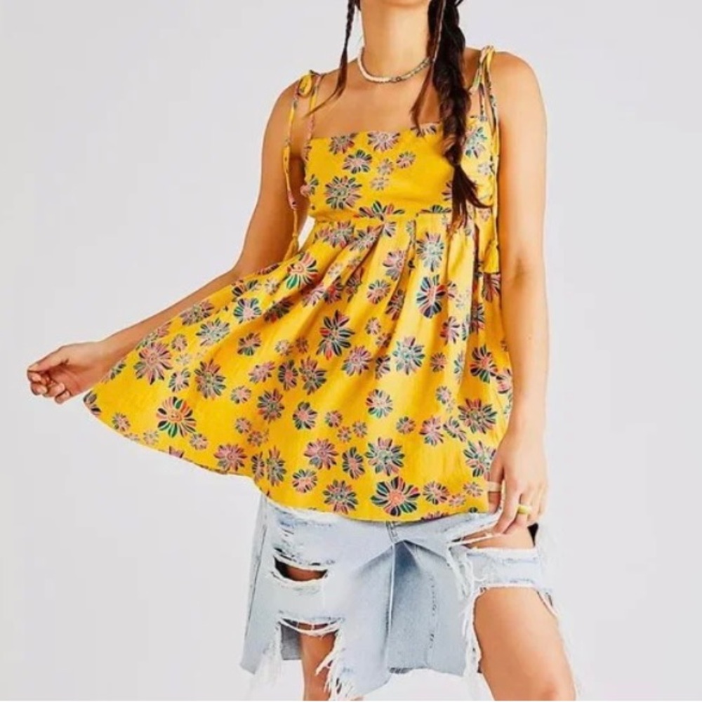 Free People XS Indigo Molly Tunic Tank Top NWT